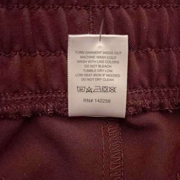 FIGS Technical Collection Scrub Pants, Size L, Burgundy - Picture 5 of 11